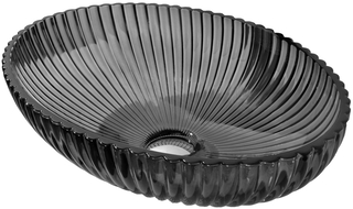 Mexen Zira stiklinis antstalinis praustuvas 53 x 35 cm, juodas - 24175370