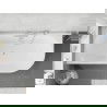 Mexen Silo laisvai pastatoma kampinė vonia kairinė rifliuota 170 x 80 cm, balta/juoda, nikeliuotas šepetys - 52891708075L-97