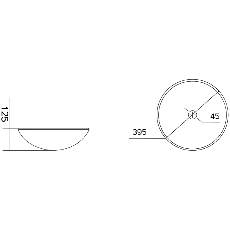 Mexen Zuri stiklinis ant stalviršio keramikos praustuvas 39 x 39 cm, permatomas - 24193900
