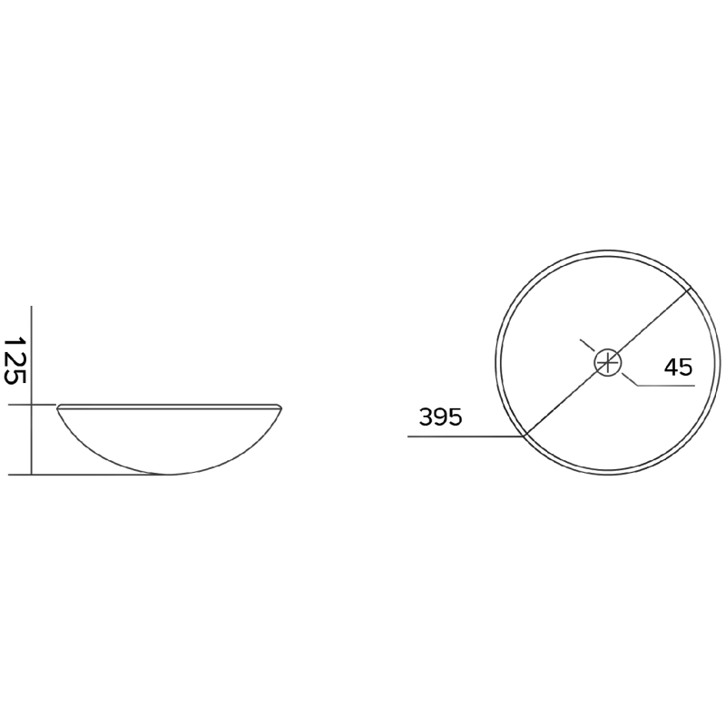 Mexen Zuri stiklinė virš stalviršiaus montuojama praustuvė 39 x 39 cm, juoda - 24193970