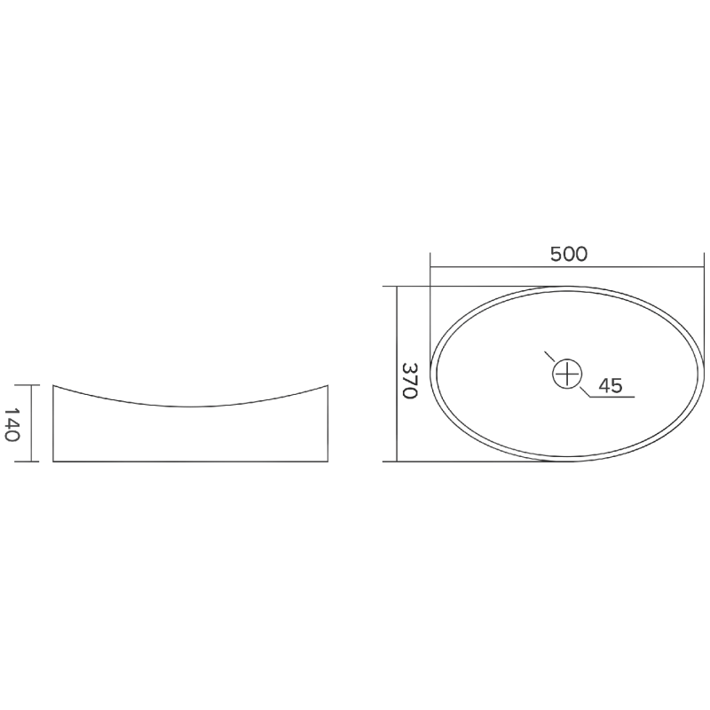 Mexen Kivo stiklinis praustuvas ant stalviršio 50 x 37 cm, pilkas - 24215066