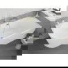 Mexen Silo laisvai pastatoma kampinė dešinė rifliuota vonia 150 x 75 cm, balta, auksinis perteklius - 52891507500P-50