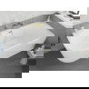 Mexen Silo laisvai pastatoma kampinė dešinė rifliuota vonia 150 x 75 cm, balta, aukso spalvos perpylimas - 52891507500P-55