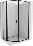 Mexen Mist L asimetrinė penkiakampė dušo kabina, atveriama į kairę, 80 x 90 cm, juodas rėmas, juoda - 8A8L-080-090-70-70-L