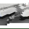 Mexen Silo laisvai pastatoma kampinė vonia dešinė rifliuota 150 x 75 cm, balta/juoda, perpylimas chromuotas - 52891507575P-01