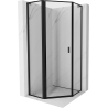 Mexen Mist L penkiakampė kairės pusės dušo kabina 100 x 100 cm, juodas rėmelis, juoda - 8A8L-100-100-70-70-L