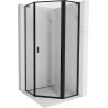 Mexen Mist L Penkta kampinė dušo kabina dešinė 90 x 90 cm, juodas rėmas, juoda - 8A8L-090-090-70-70-P