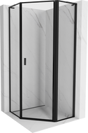 Mexen Mist L pentagoninė dušo kabina dešinės pusės 100 x 100 cm, juodas rėmelis, juoda - 8A8L-100-100-70-70-P