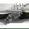 Mexen Silo atskira kampinė dešinė rifliuota vonia 150 x 75 cm, balta/juoda, auksinis šepečiu - 52891507575P-55
