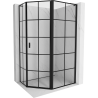 Mexen Mist L penkiakampė asimetrinė dešinioji dušo kabina 100 x 80 cm, juodas tinklelis, juoda - 8A8L-100-080-70-77-P