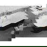 Mexen Silo laisvai pastatoma dešinysis kampinis vonia rifliuota 150 x 75 cm, balta/juoda, gun pilka šlifuota - 52891507575P-66