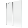 Mexen Mist vonios pertvara 2 dalių 130 x 150 cm, skaidri, chromuota - 8A9-130-011-01-00