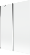 Mexen Mist vonios pertvara 2 dalių 130 x 150 cm, skaidri, chromuota - 8A9-130-011-01-00