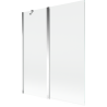 Mexen Mist dviejų dalių vonios sienelė 140 x 150 cm, skaidri, chromuota - 8A9-140-011-01-00