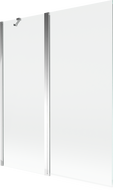 Mexen Mist dviejų dalių vonios sienelė 140 x 150 cm, skaidri, chromuota - 8A9-140-011-01-00