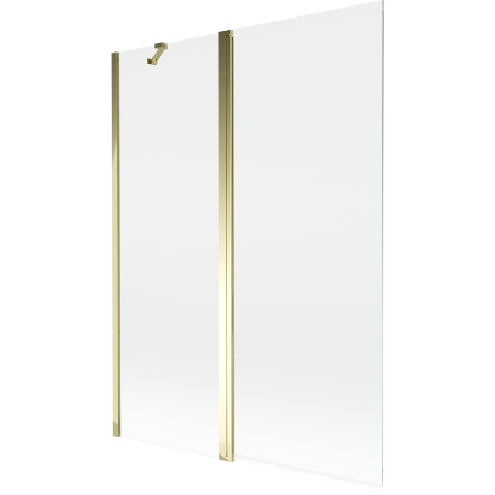 Mexen Mist vonios pertvaras, 2-dalys, 130 x 150 cm, skaidrus, auksinė - 8A9-130-011-50-00