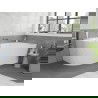 Mexen Silo laisvai pastatoma kampinė dešinė rifliuota 170 x 80 cm, balta, chromuota perpilta - 52891708000P-01
