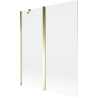 Mexen Mist vonios ekranas, 2-jų dalių 140 x 150 cm, skaidrus, auksinis - 8A9-140-011-50-00
