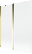 Mexen Mist vonios ekranas, 2-jų dalių 140 x 150 cm, skaidrus, auksinis - 8A9-140-011-50-00