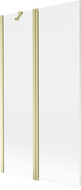 Mexen Mist vonios pertvara, 2-dalių, 100 x 150 cm, skaidri, auksinė matinė - 8A9-100-011-55-00