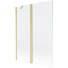 Mexen Mist vonios ekranas 2-durų 130 x 150 cm, permatomas, auksinis šlifuotas - 8A9-130-011-55-00