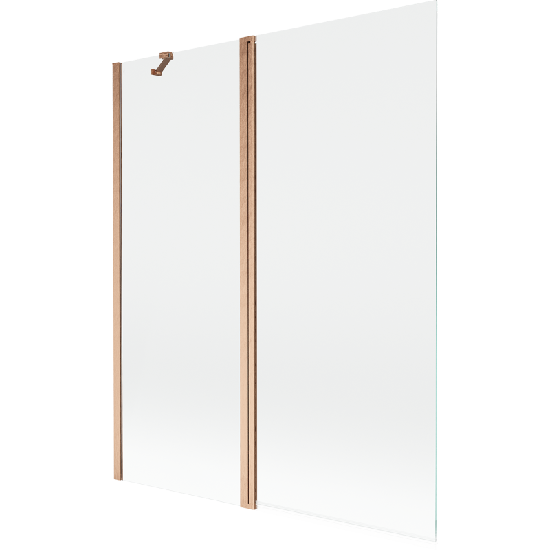 Mexen Mist dviejų dalių dušo pertvara 140 x 150 cm, skaidri, šlifuota varis - 8A9-140-011-65-00