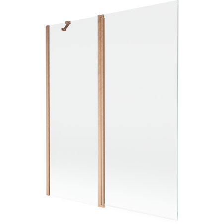 Mexen Mist dviejų dalių dušo pertvara 140 x 150 cm, skaidri, šlifuota varis - 8A9-140-011-65-00