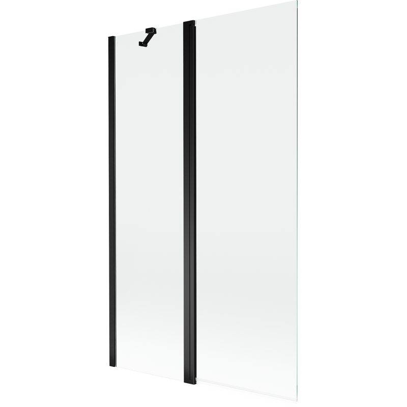 Mexen Mist vonios sienelė 2-dalių 110 x 150 cm, permatomas, juodas - 8A9-110-011-70-00