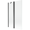 Mexen Mist vonios sienelė 2-dalių 110 x 150 cm, permatomas, juodas - 8A9-110-011-70-00