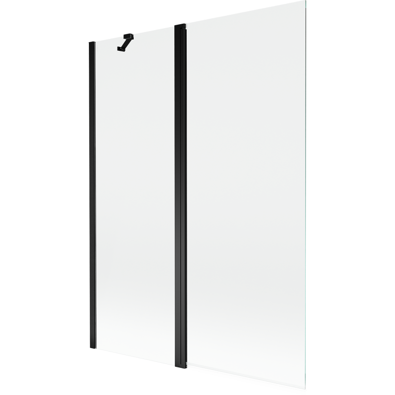 Mexen Mist vonios pertvara, 2-duris, 130 x 150 cm, skaidri, juoda - 8A9-130-011-70-00