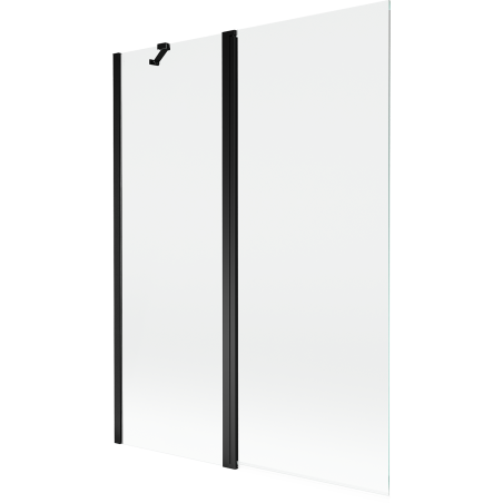 Mexen Mist vonios pertvara, 2-duris, 130 x 150 cm, skaidri, juoda - 8A9-130-011-70-00