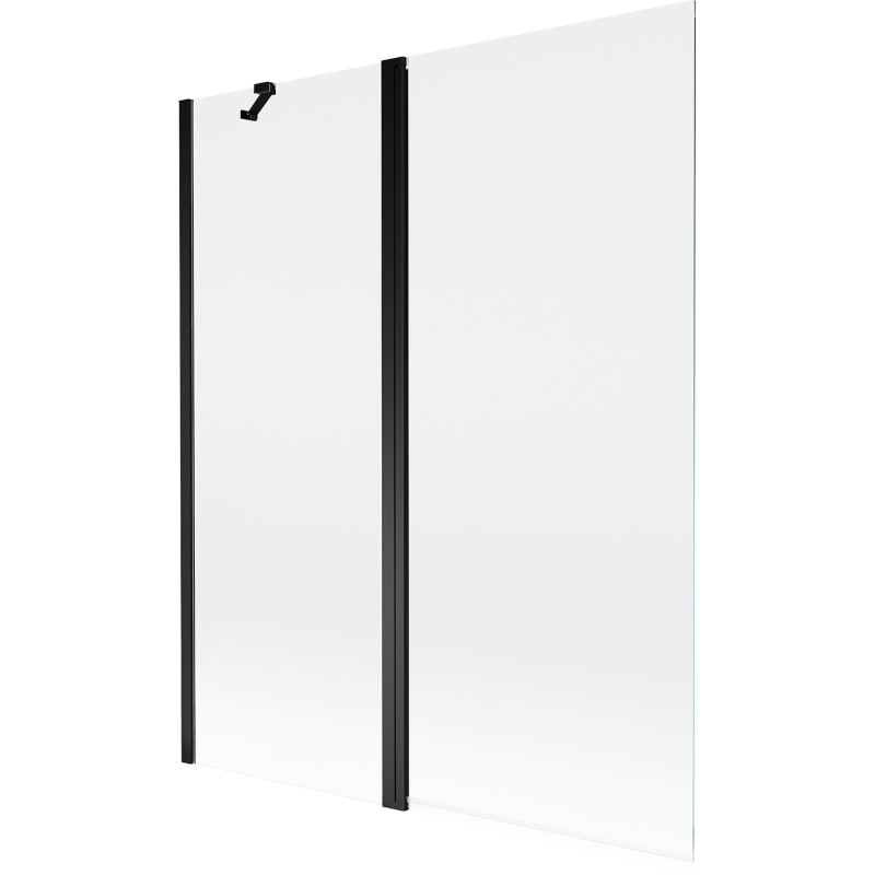 Mexen Mist vonios ekrano dviejų dalių 140 x 150 cm, skaidrus, juodas - 8A9-140-011-70-00