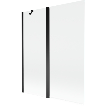 Mexen Mist vonios ekrano dviejų dalių 140 x 150 cm, skaidrus, juodas - 8A9-140-011-70-00