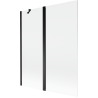 Mexen Mist vonios ekrano dviejų dalių 140 x 150 cm, skaidrus, juodas - 8A9-140-011-70-00