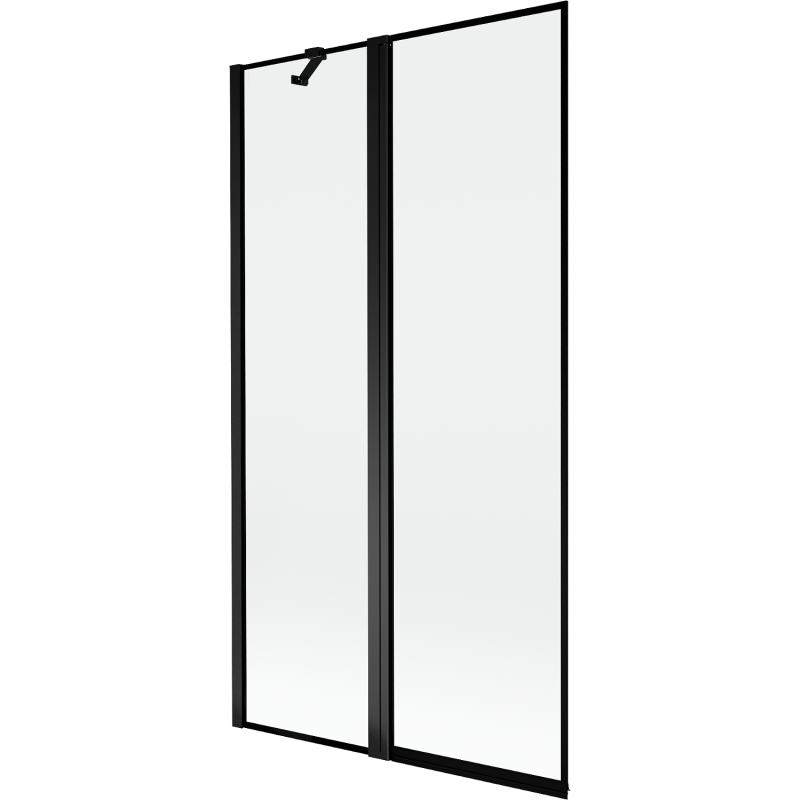 Mexen Mist vonios ekranas, dviejų dalių, kairinis 100 x 150 cm, juodas rėmelis, juodas - 8A9-100-011-70-70-L