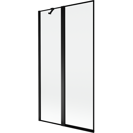 Mexen Mist vonios ekranas, dviejų dalių, kairinis 100 x 150 cm, juodas rėmelis, juodas - 8A9-100-011-70-70-L