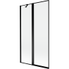 Mexen Mist vonios ekranas, dviejų dalių, kairinis 100 x 150 cm, juodas rėmelis, juodas - 8A9-100-011-70-70-L