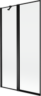 Mexen Mist vonios ekranas, dviejų dalių, kairinis 100 x 150 cm, juodas rėmelis, juodas - 8A9-100-011-70-70-L