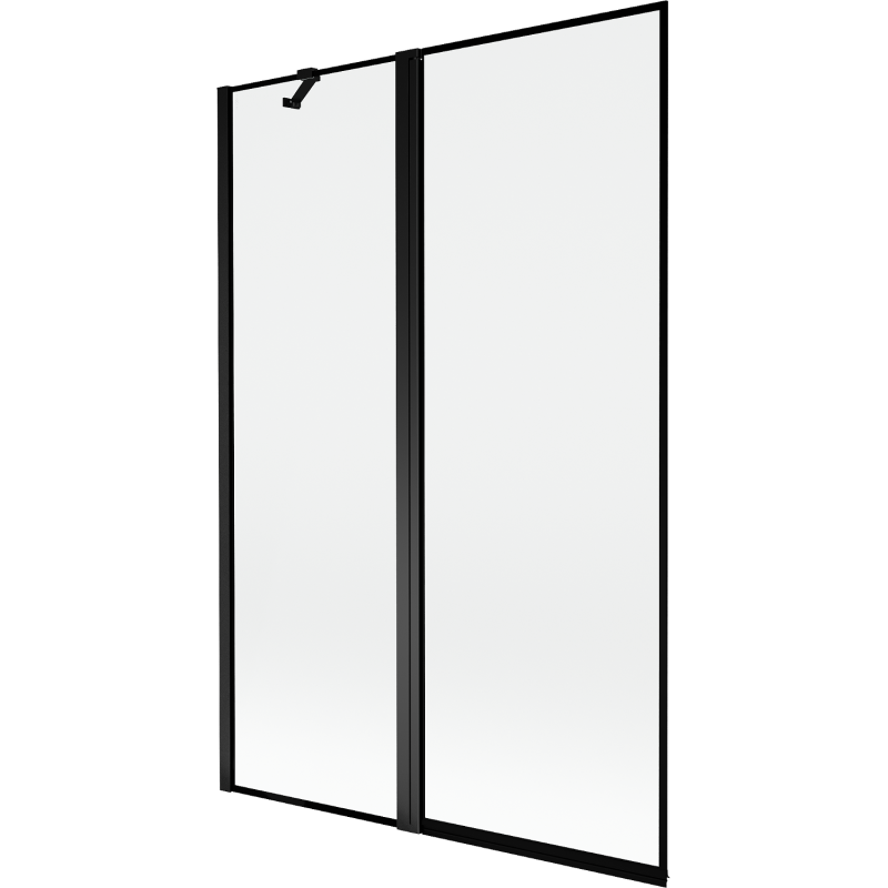 Mexen Mist vonios ekranas, 2-duris, kairysis 120 x 150 cm, juodas rėmelis, juoda - 8A9-120-011-70-70-L