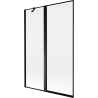 Mexen Mist vonios ekranas, 2-duris, kairysis 120 x 150 cm, juodas rėmelis, juoda - 8A9-120-011-70-70-L