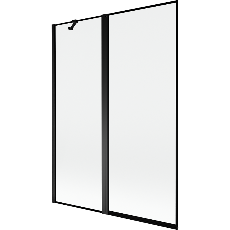 Mexen Mist vonios pertvara 2-durų kairė 130 x 150 cm, juodas rėmas, juoda - 8A9-130-011-70-70-L