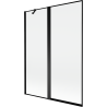 Mexen Mist vonios pertvara 2-durų kairė 130 x 150 cm, juodas rėmas, juoda - 8A9-130-011-70-70-L