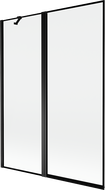 Mexen Mist vonios pertvara 2-durų kairė 130 x 150 cm, juodas rėmas, juoda - 8A9-130-011-70-70-L