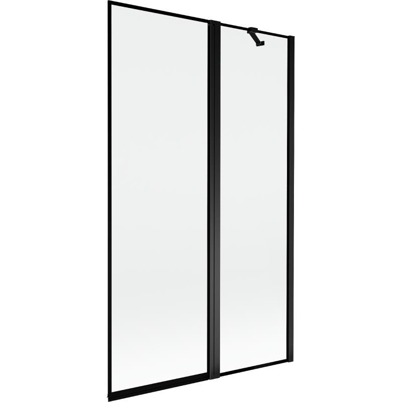 Mexen Mist dvigubas vonios ekranas dešinysis 110 x 150 cm, juodas rėmas, juoda - 8A9-110-011-70-70-P