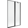 Mexen Mist dvigubas vonios ekranas dešinysis 110 x 150 cm, juodas rėmas, juoda - 8A9-110-011-70-70-P
