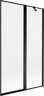 Mexen Mist dvigubas vonios ekranas dešinysis 110 x 150 cm, juodas rėmas, juoda - 8A9-110-011-70-70-P