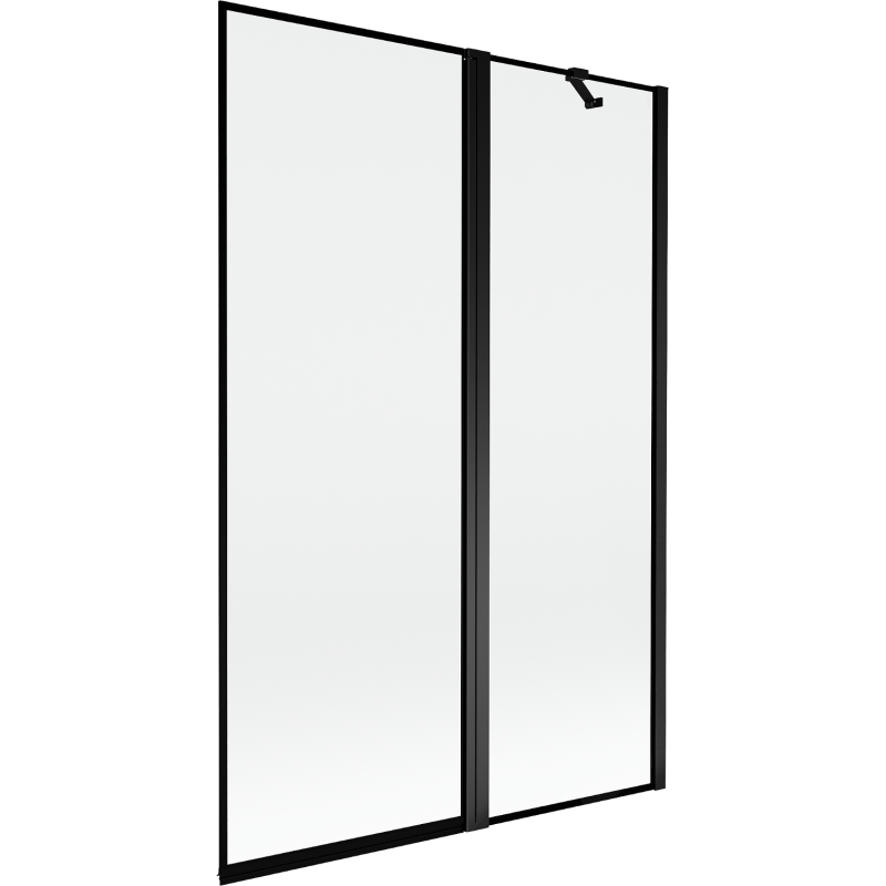 Mexen Mist dviejų dalių vonios ekranas, dešinys, 120 x 150 cm, juodas rėmas, juodas - 8A9-120-011-70-70-P