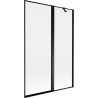 Mexen Mist dviejų dalių vonios ekranas, dešinys, 120 x 150 cm, juodas rėmas, juodas - 8A9-120-011-70-70-P