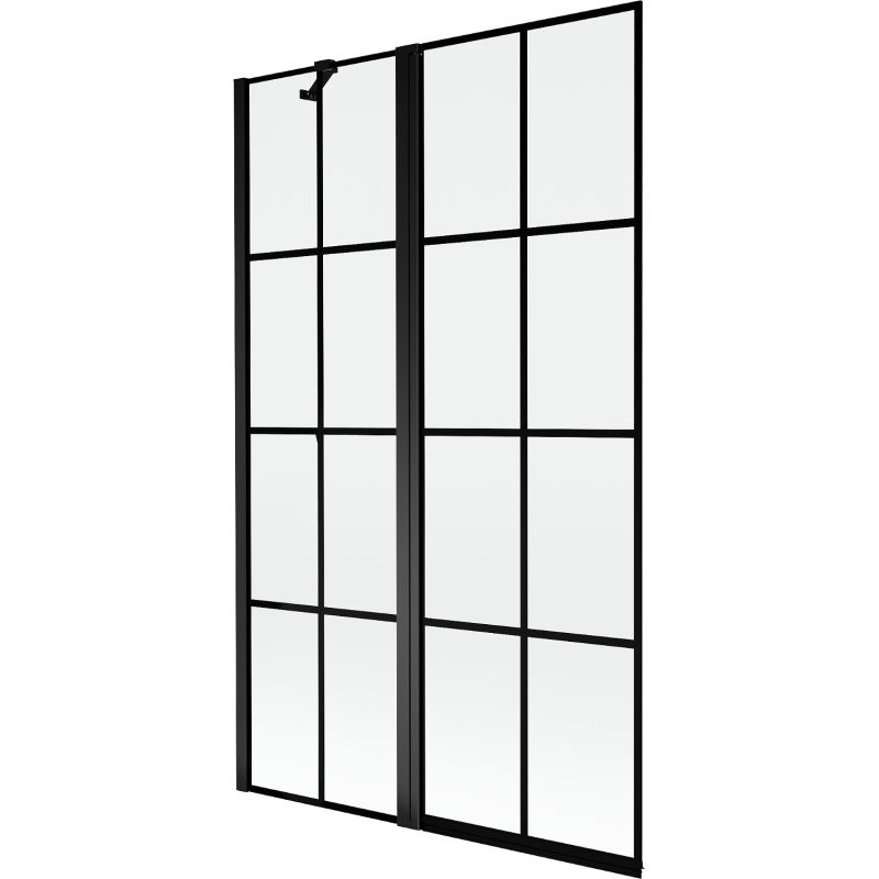 Mexen Mist vonios ekrano 2-durų kairė 110 x 150 cm, juodas tinklelis, juoda - 8A9-110-011-70-77-L