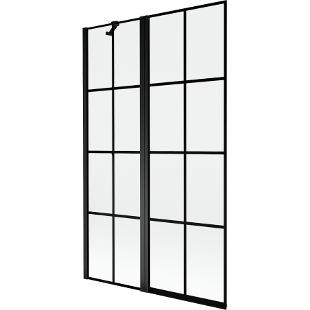 Mexen Mist vonios ekrano 2-durų kairė 110 x 150 cm, juodas tinklelis, juoda - 8A9-110-011-70-77-L
